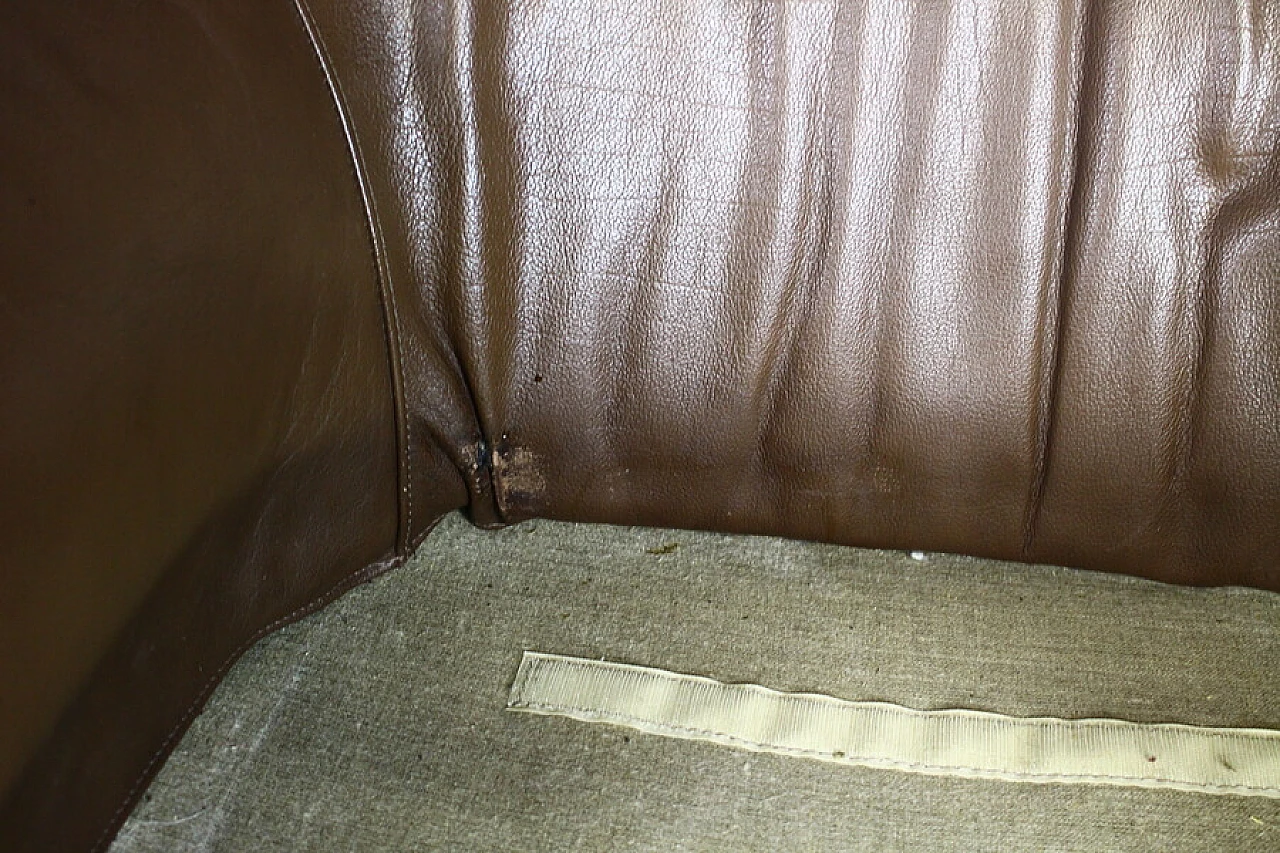 Brown leather swivel chair by Madsen & Schubell, 1960s 11