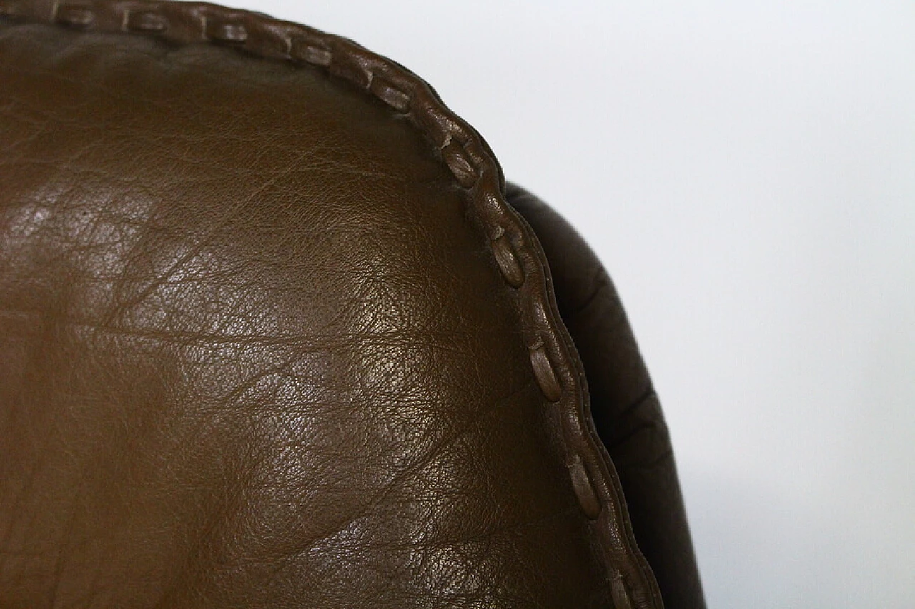 Brown leather swivel chair by Madsen & Schubell, 1960s 13