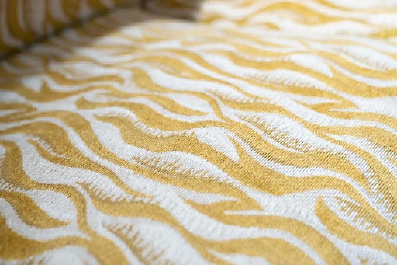 Divano modulare bianco e giallo a sei posti, anni '70 2