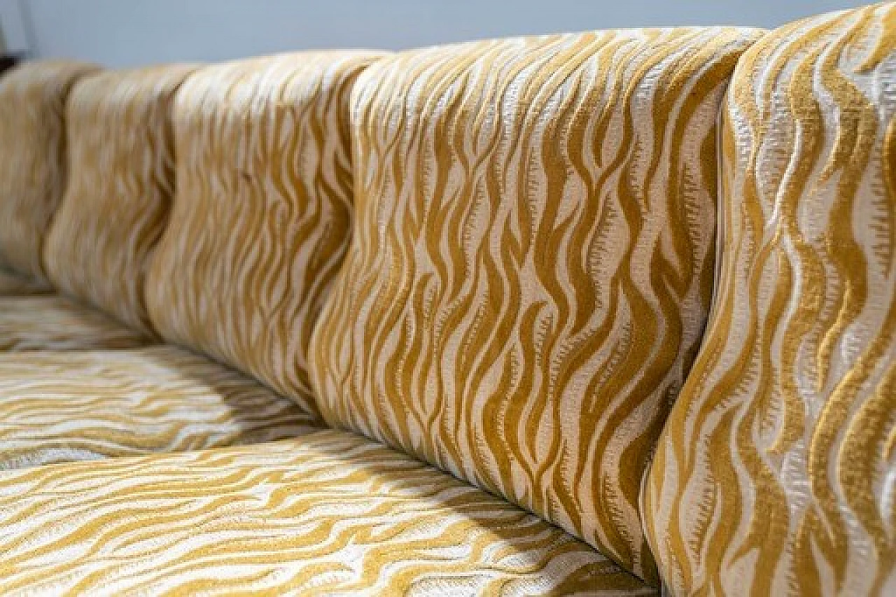 Divano modulare bianco e giallo a sei posti, anni '70 4