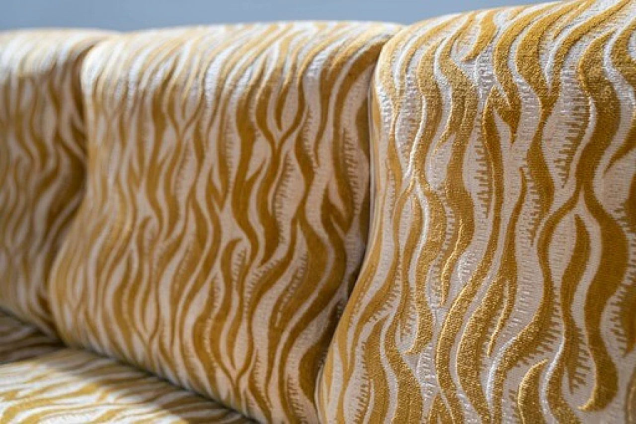 Divano modulare bianco e giallo a sei posti, anni '70 9