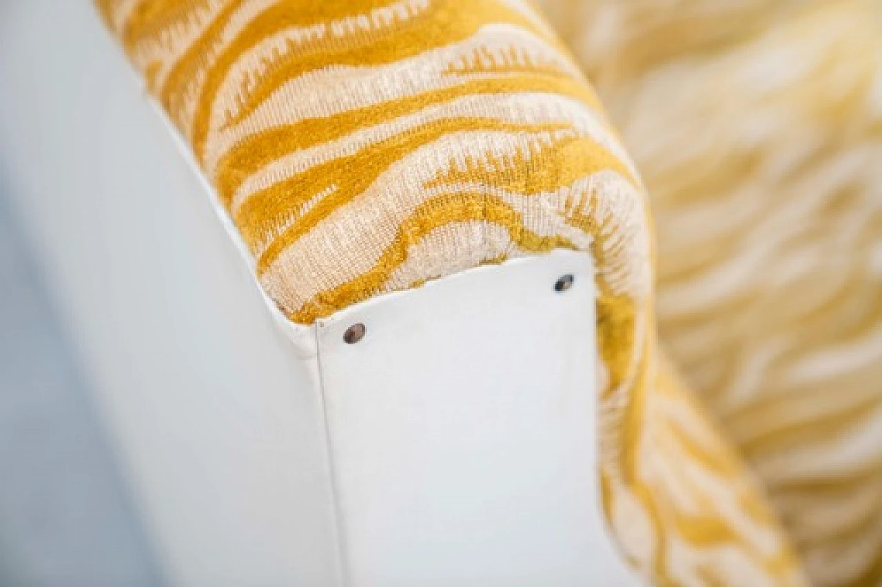 Divano modulare bianco e giallo a sei posti, anni '70 11