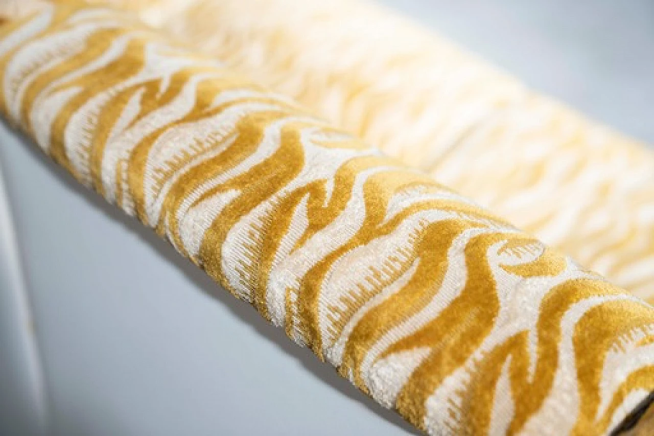 Divano modulare bianco e giallo a sei posti, anni '70 13