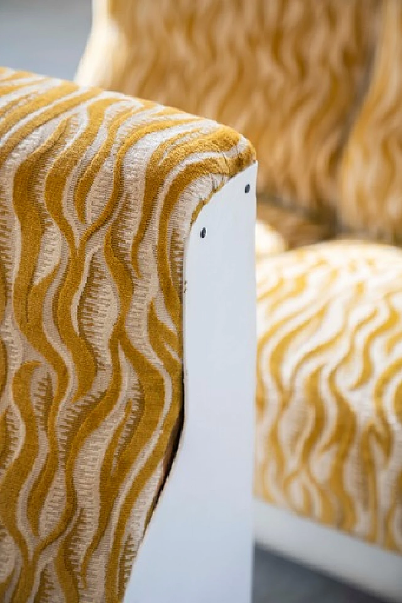 Divano modulare bianco e giallo a sei posti, anni '70 18