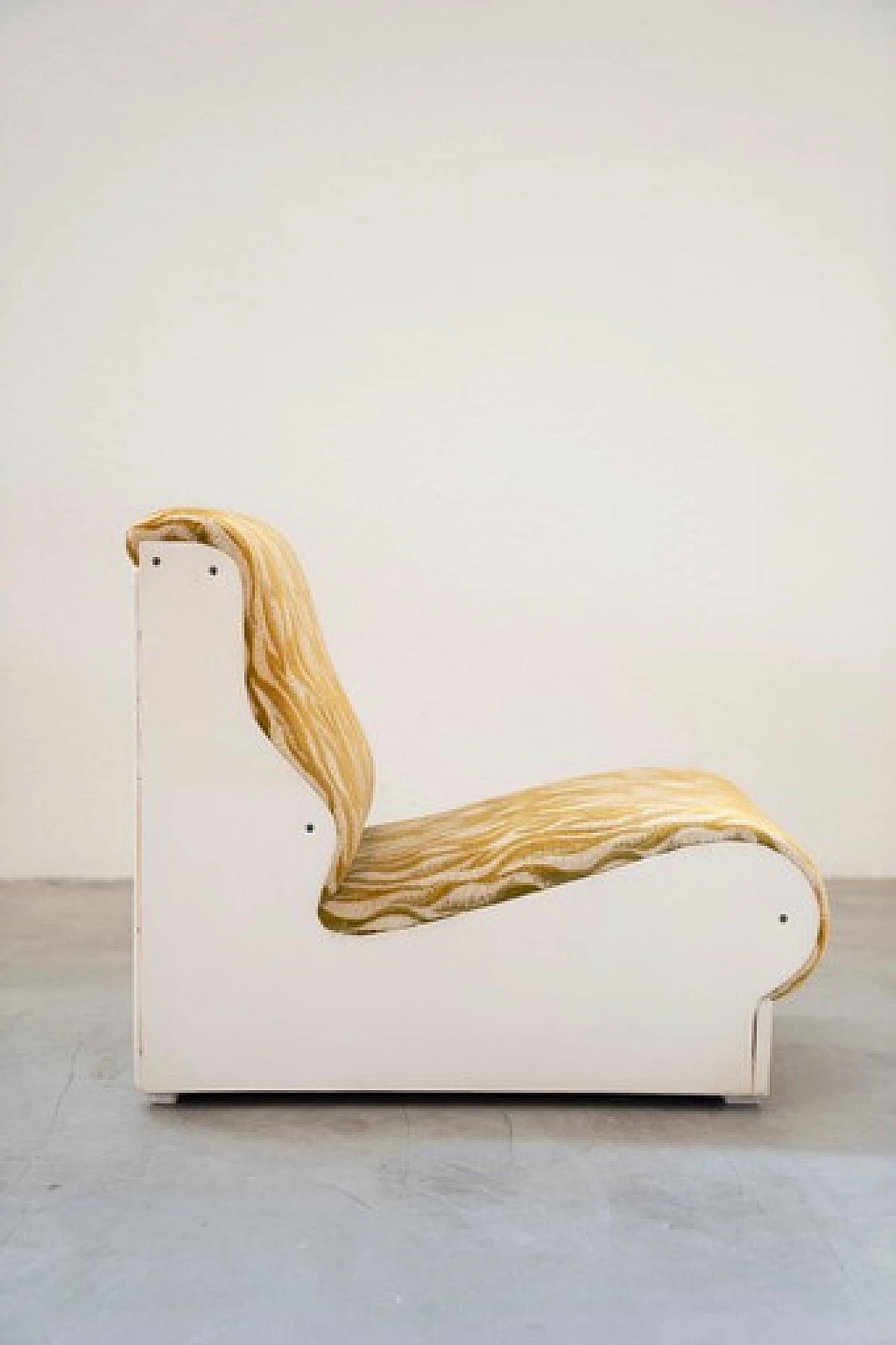 Divano modulare bianco e giallo a sei posti, anni '70 22