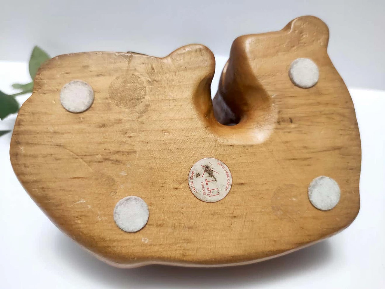 Hand-carved wooden sleeping cat sculpture by De Stijl, 1980s 1