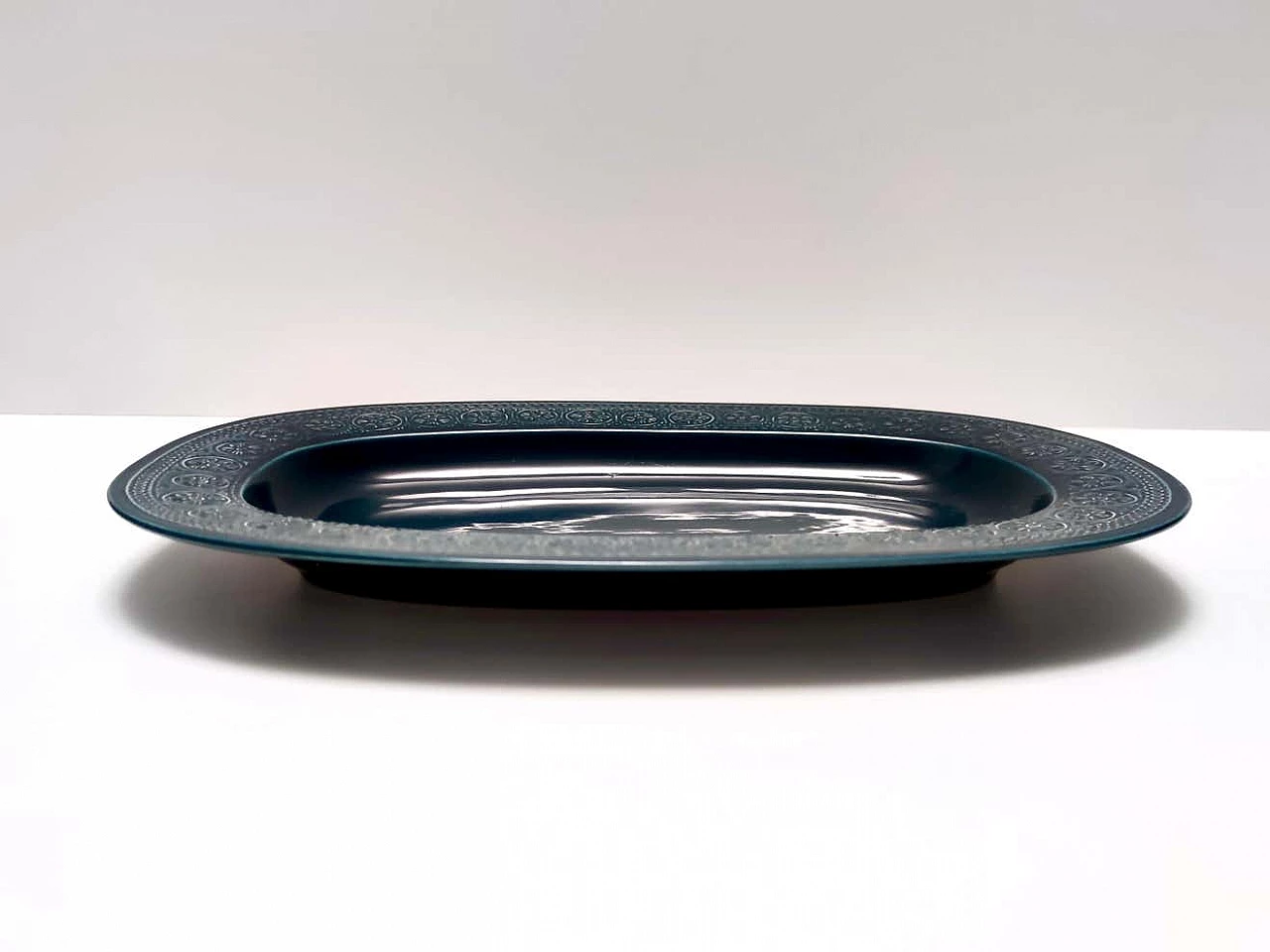 Vassoio Margherita in terracotta blu di Antonia Campi per Laveno, anni '60 1
