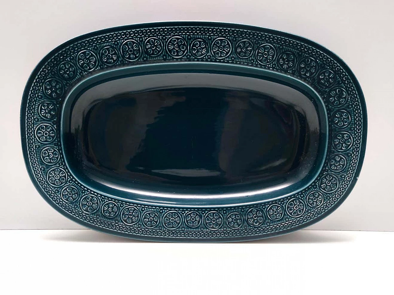 Vassoio Margherita in terracotta blu di Antonia Campi per Laveno, anni '60 7