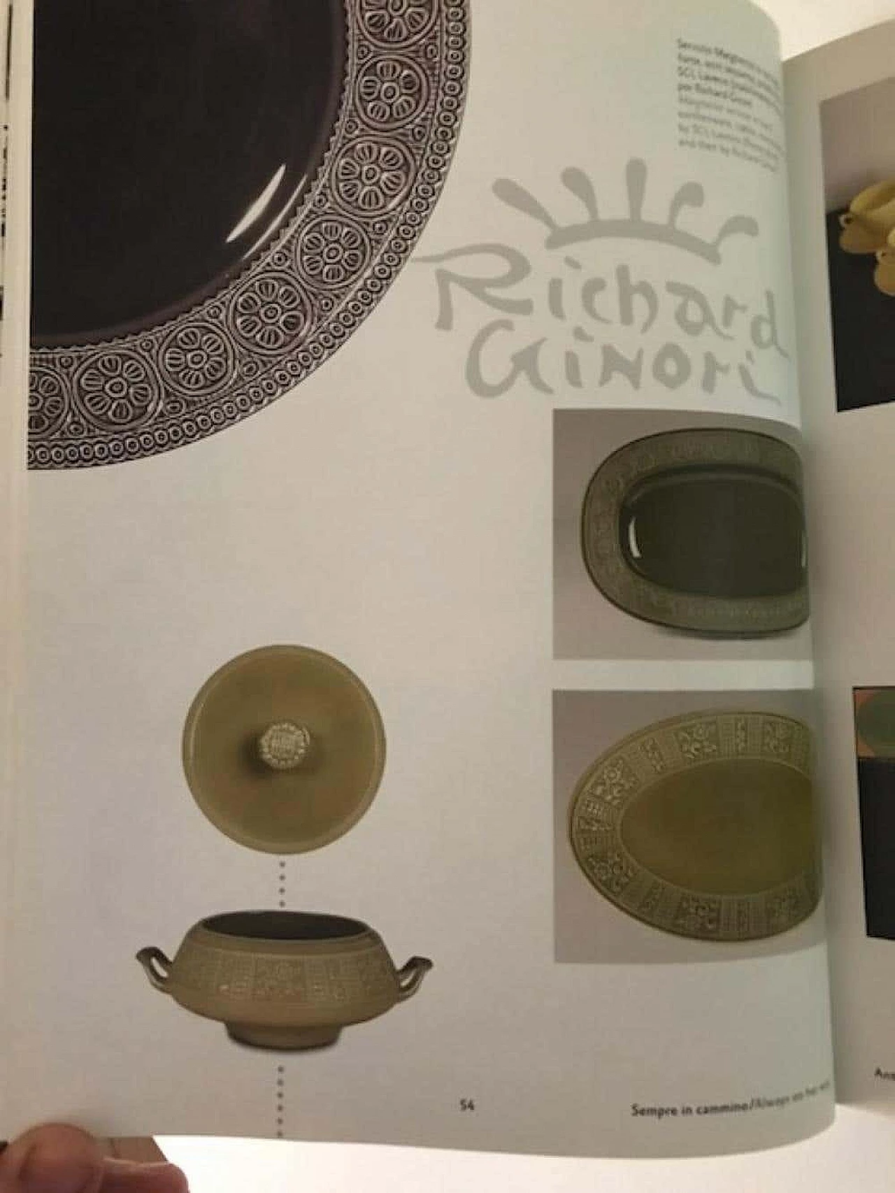 Vassoio Margherita in terracotta blu di Antonia Campi per Laveno, anni '60 12