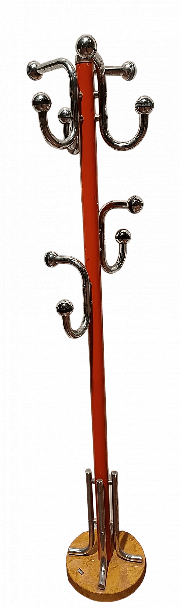 Space Age metal coat rack with marble base, 1970s