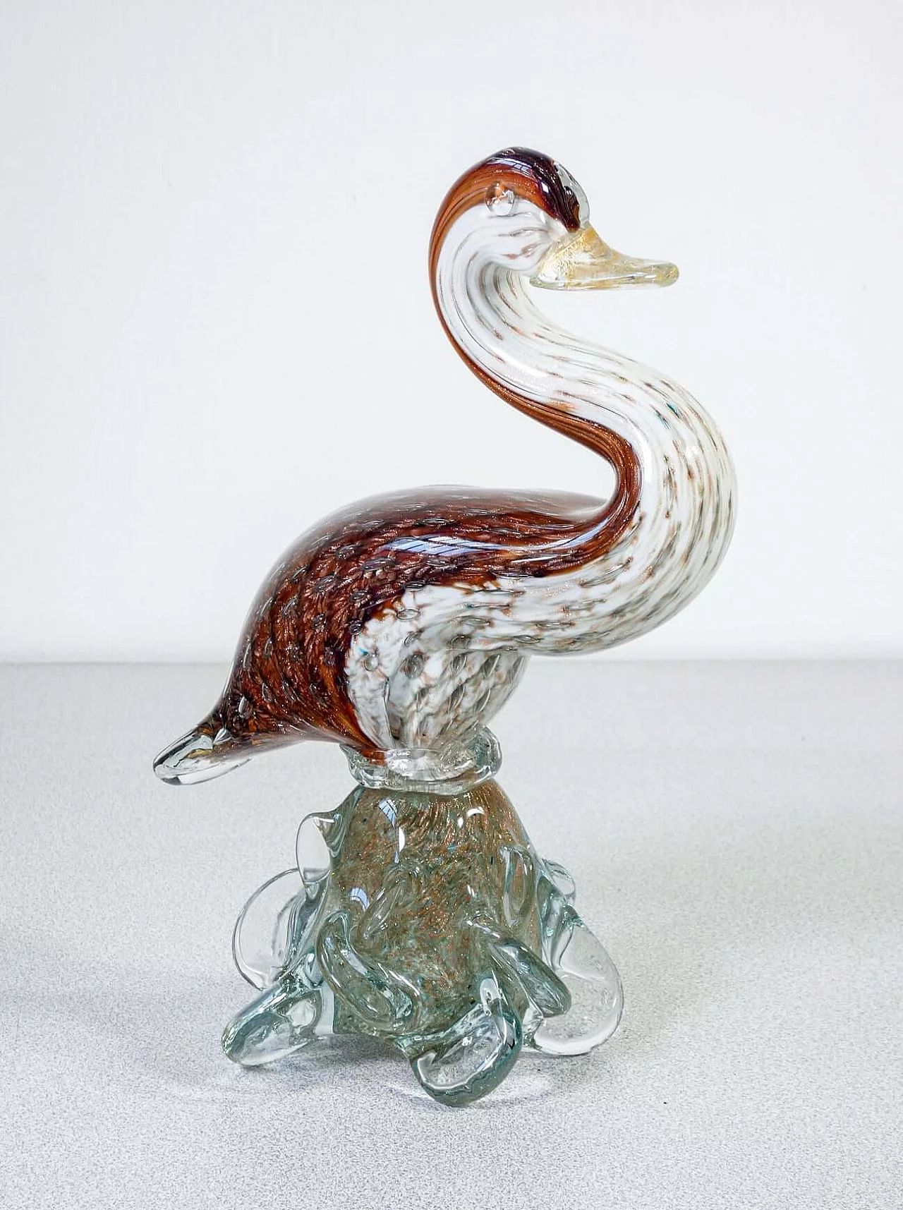 Polychrome Murano blown glass duck sculpture 1