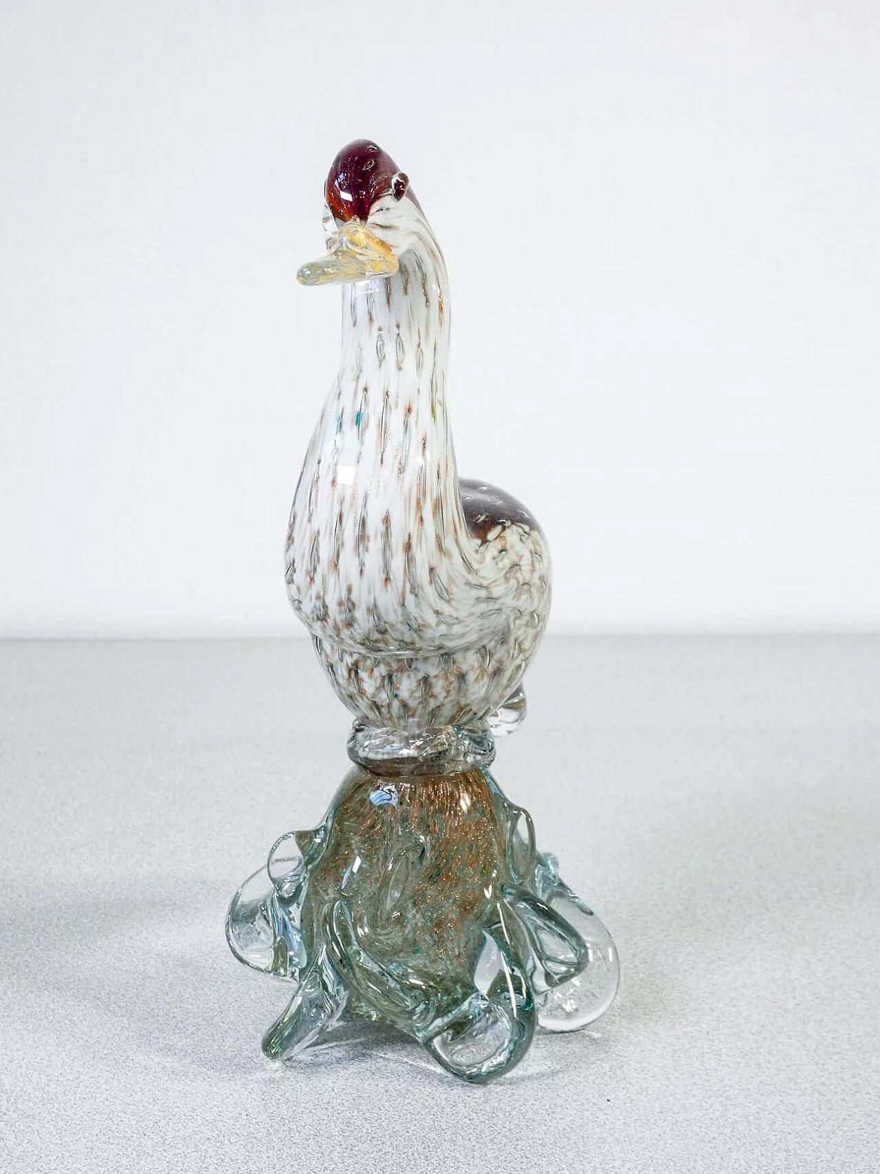 Polychrome Murano blown glass duck sculpture 2
