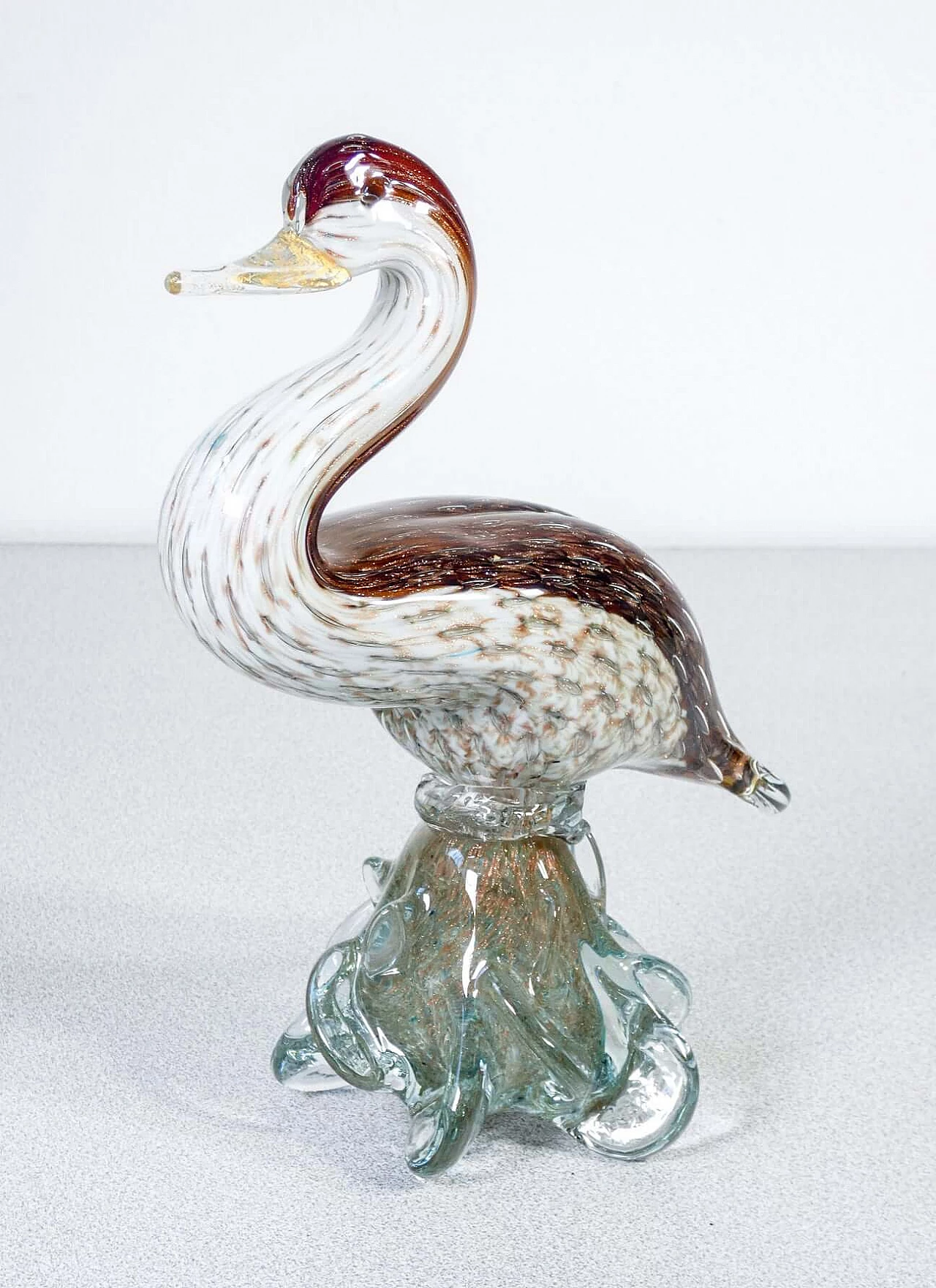 Polychrome Murano blown glass duck sculpture 3