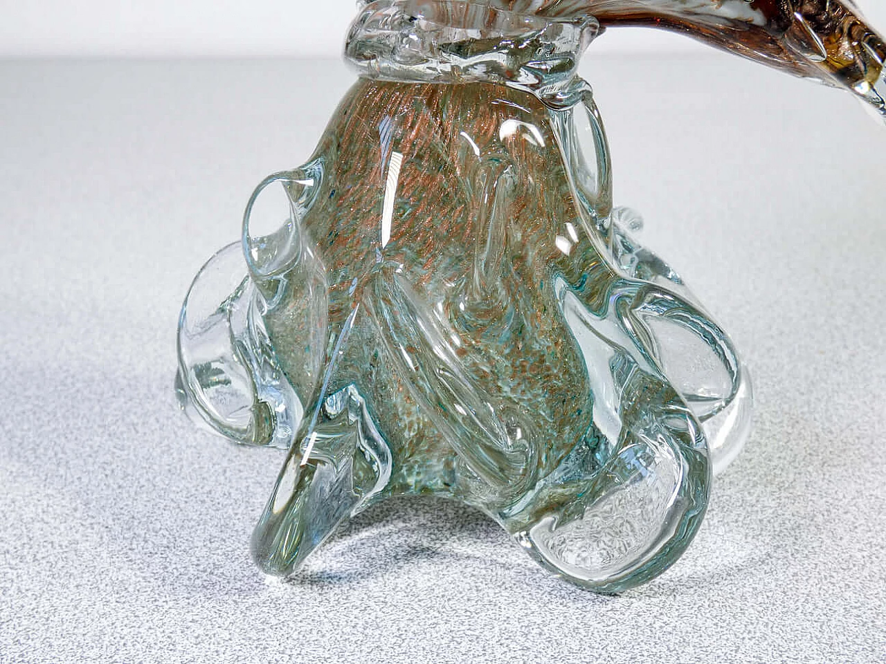 Scultura di anatra in vetro soffiato policromo di Murano 7