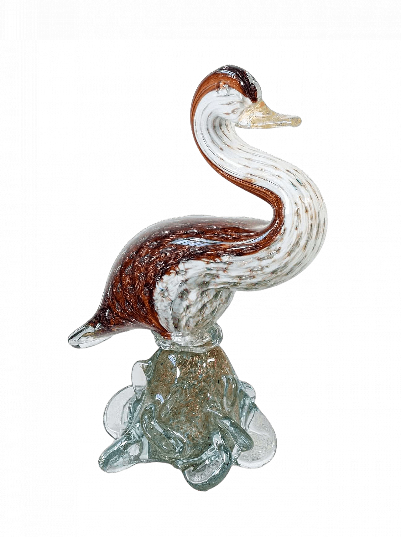 Polychrome Murano blown glass duck sculpture 9