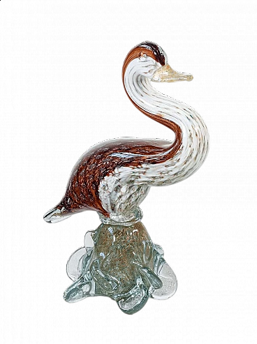 Polychrome Murano blown glass duck sculpture