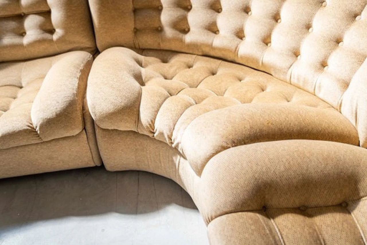 Divano in ciniglia a semicerchio componibile di F.lli Carloni, anni '70 5