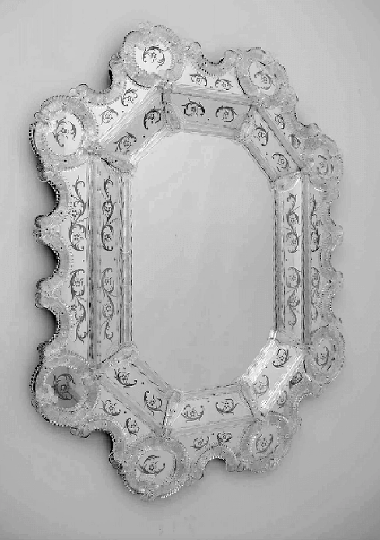 Venetian octagonal Murano glass wall mirror, 1980s 3
