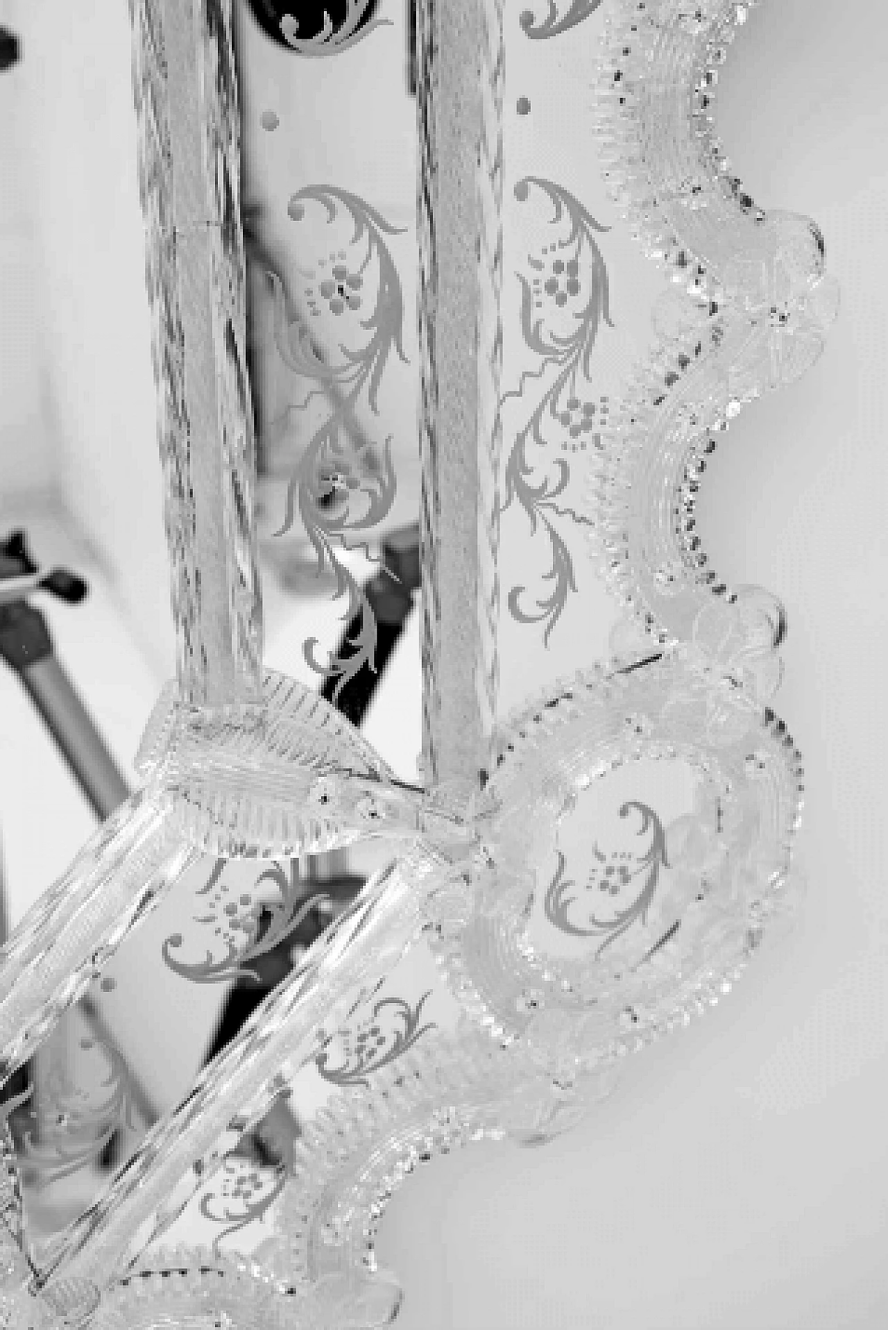 Specchio da parete veneziano ottagonale in vetro di Murano, anni '80 10