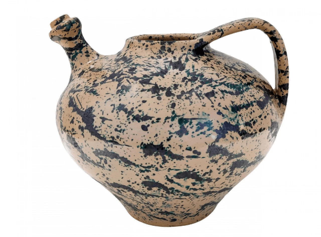 Lacquered and painted terracotta vase by Deruta, 1950s 1