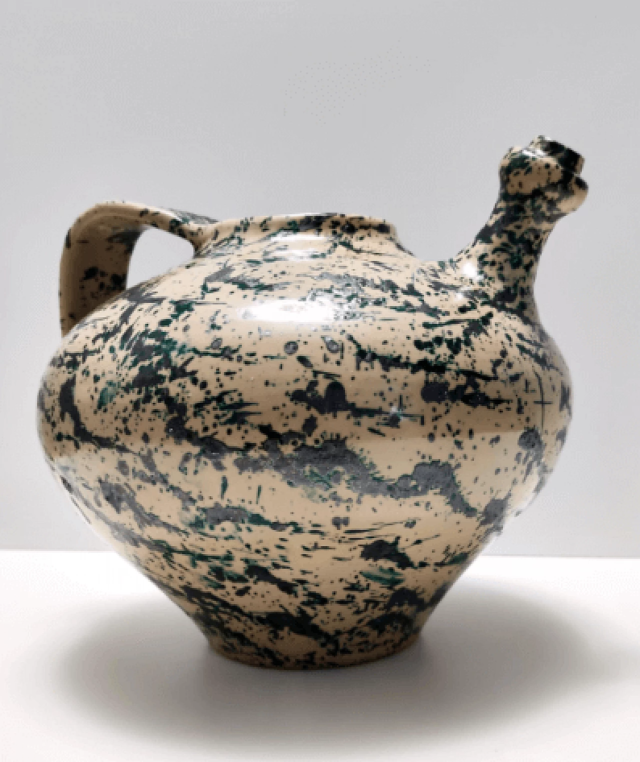 Lacquered and painted terracotta vase by Deruta, 1950s 5