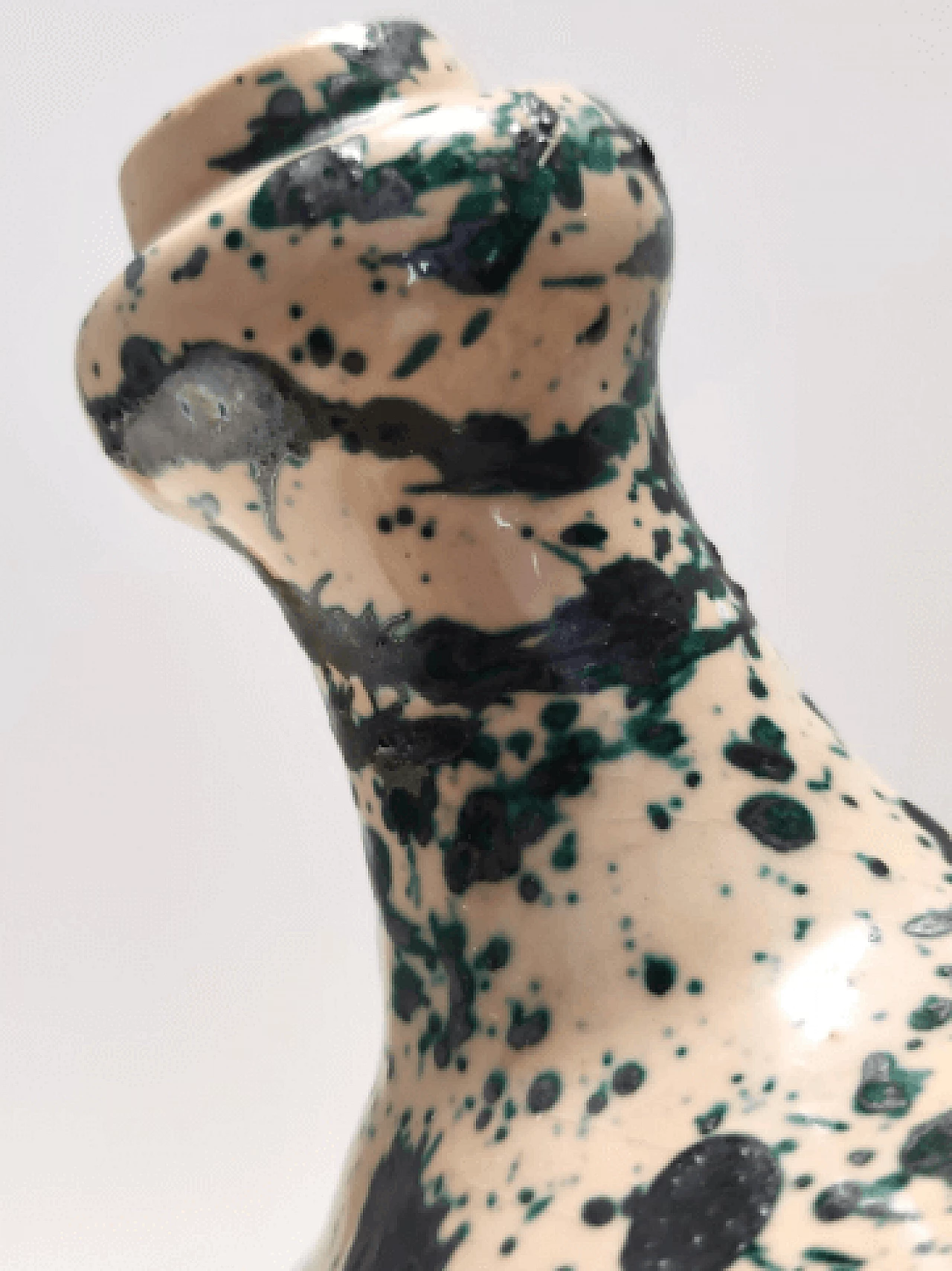 Lacquered and painted terracotta vase by Deruta, 1950s 6