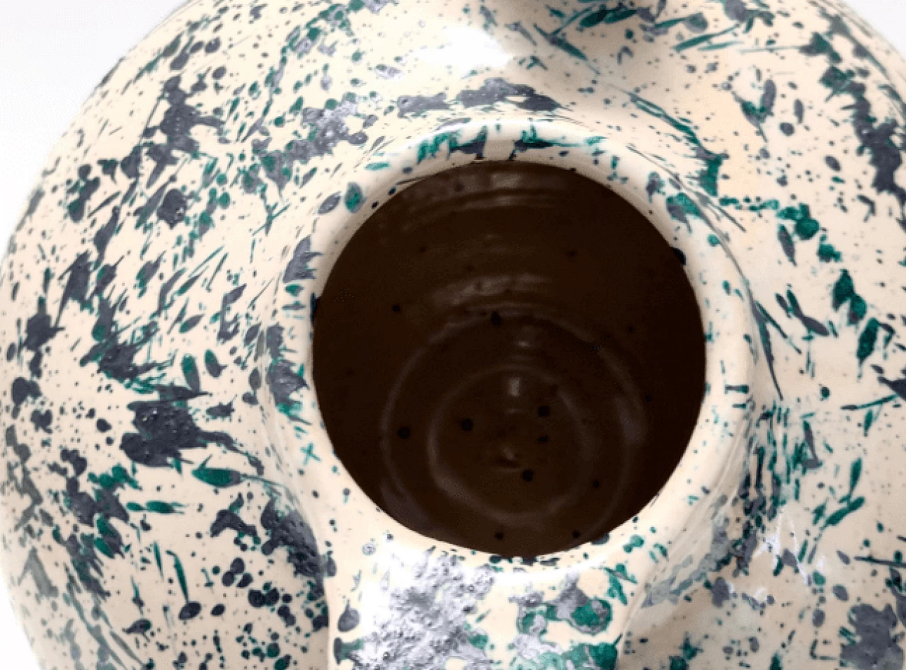 Lacquered and painted terracotta vase by Deruta, 1950s 9