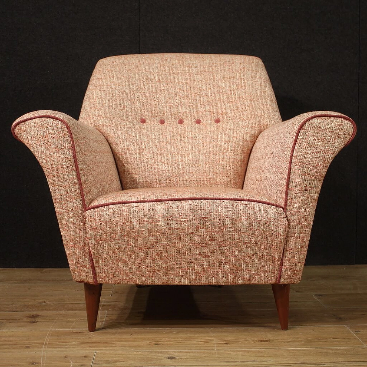 Pair of fabric armchairs in the style of Gio Ponti, 1960s 7