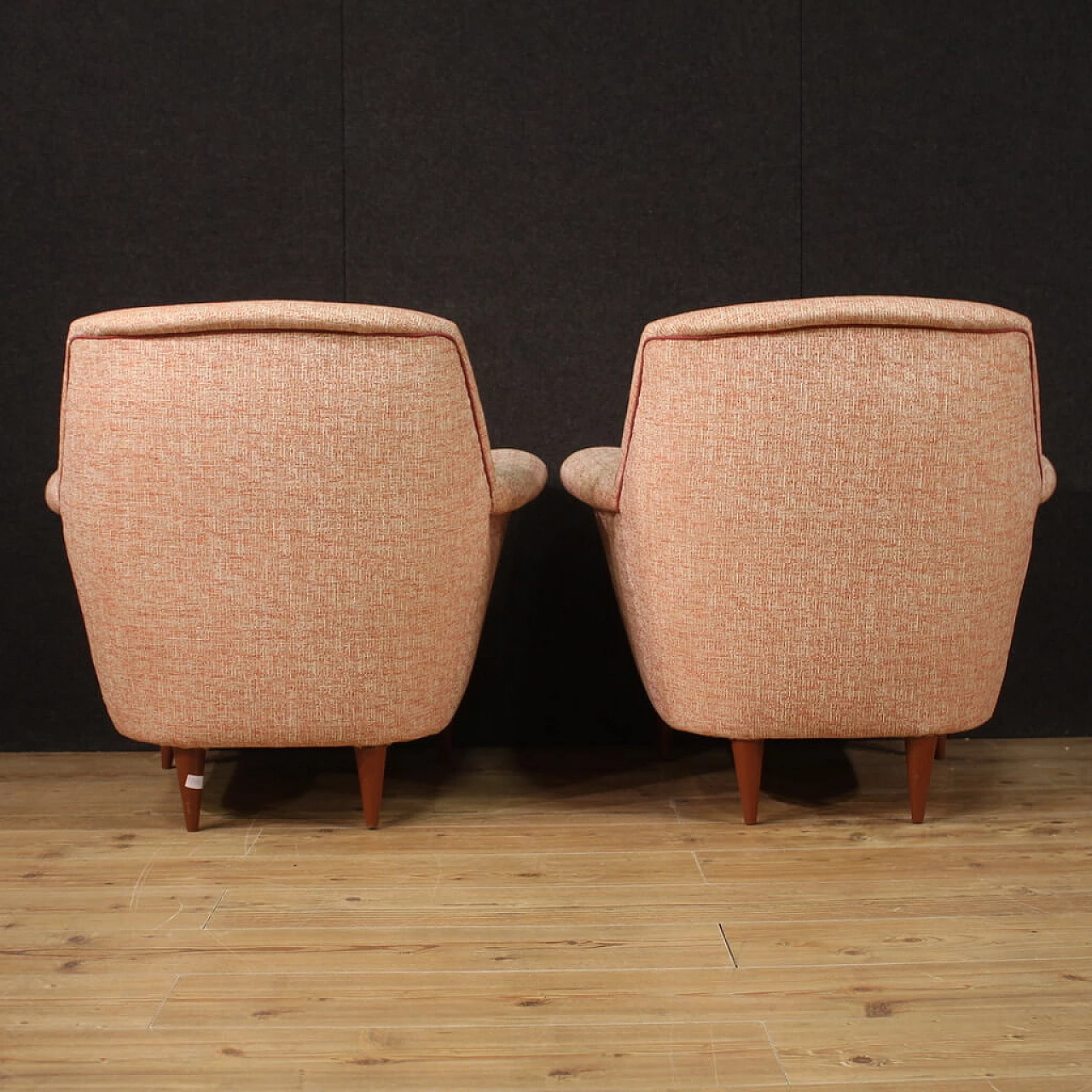 Pair of fabric armchairs in the style of Gio Ponti, 1960s 11