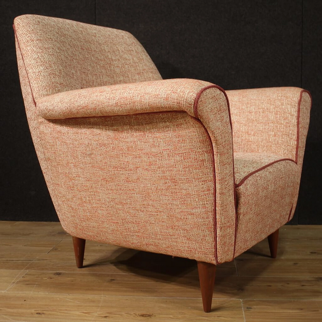 Pair of fabric armchairs in the style of Gio Ponti, 1960s 12