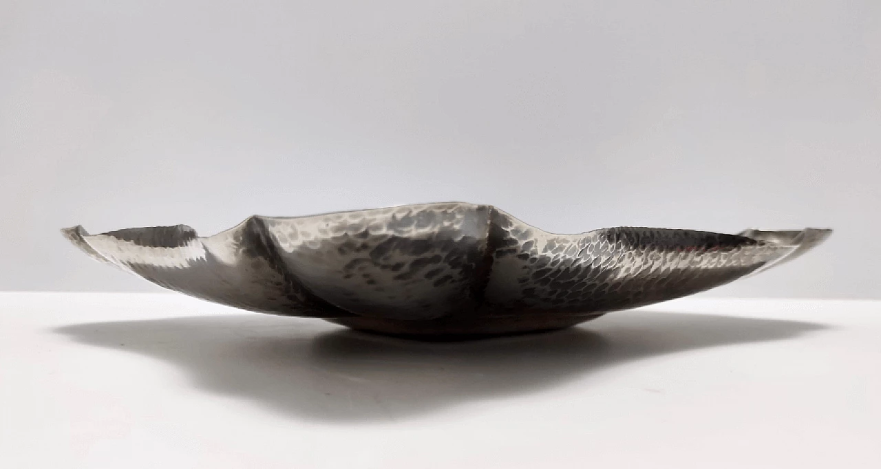 Embossed silver-plated metal tray by Olri, 1950s 4