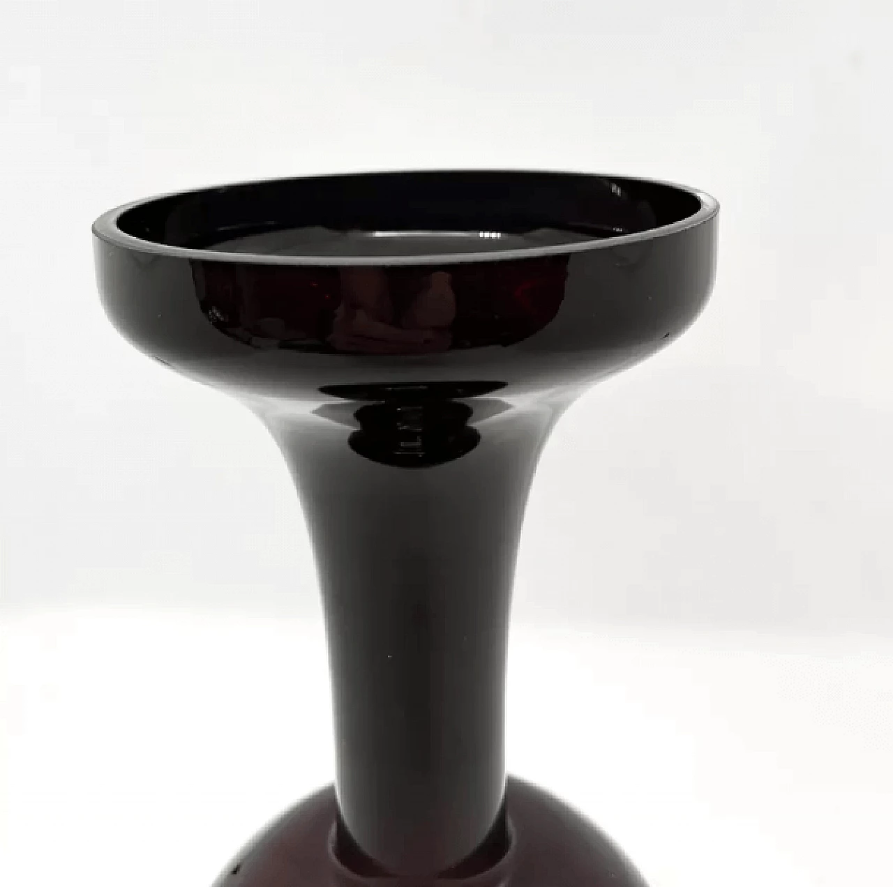Burgundy glass vase by Huta Szkła Sudety, 1970s 8