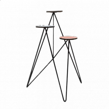 Stand per piante in metallo e plastica colorata, anni '60