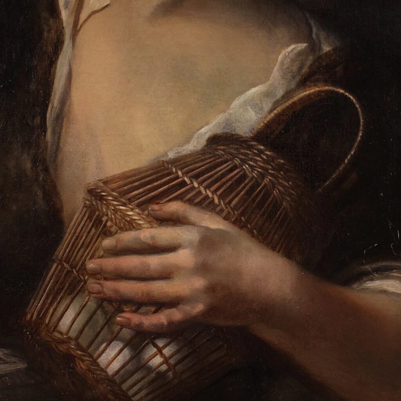 Peasant woman with eggs, oil painting on canvas, second half of the 17th century 5