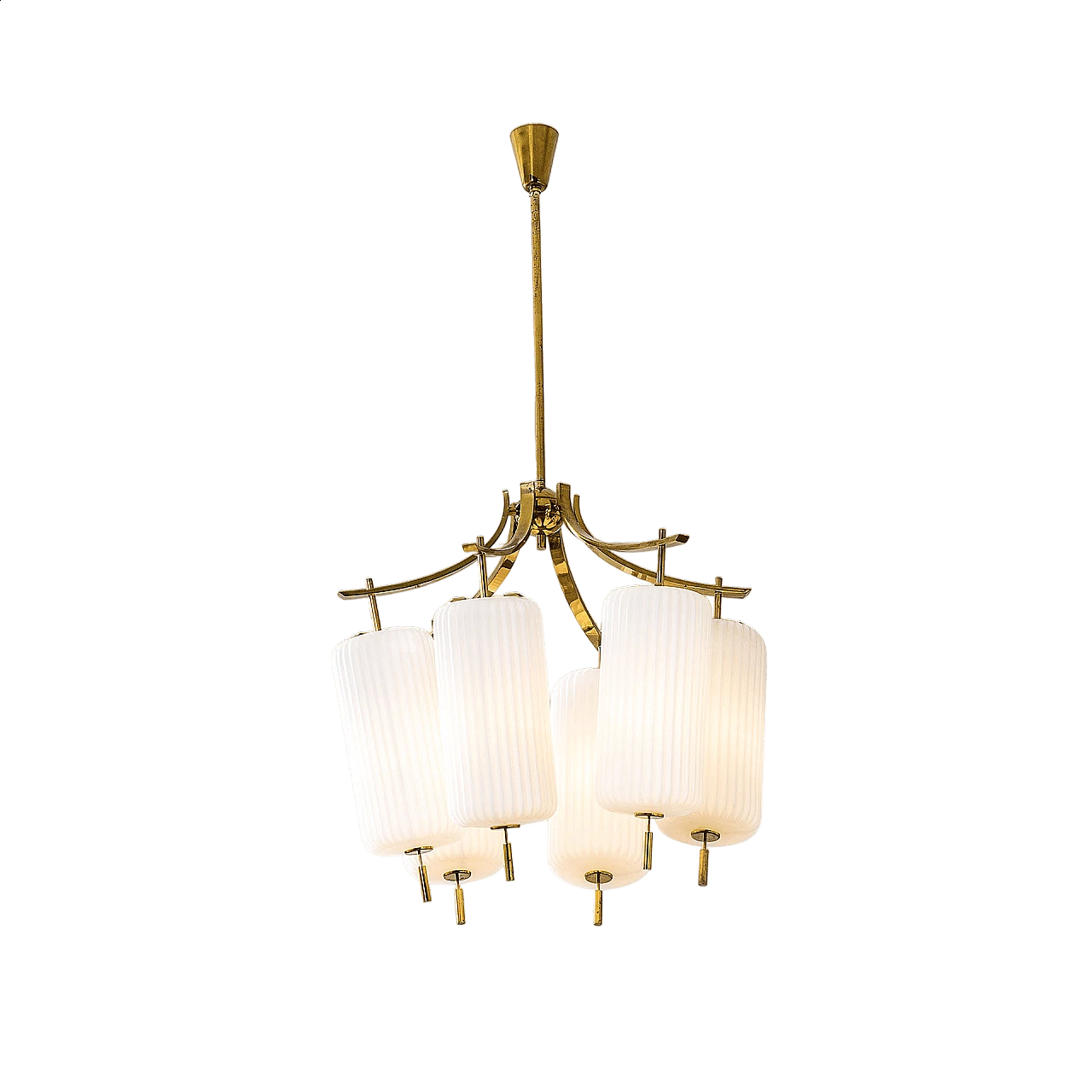 Chandelier 12758 with six pendants by Angelo Lelii for Arredoluce, 1950s 8