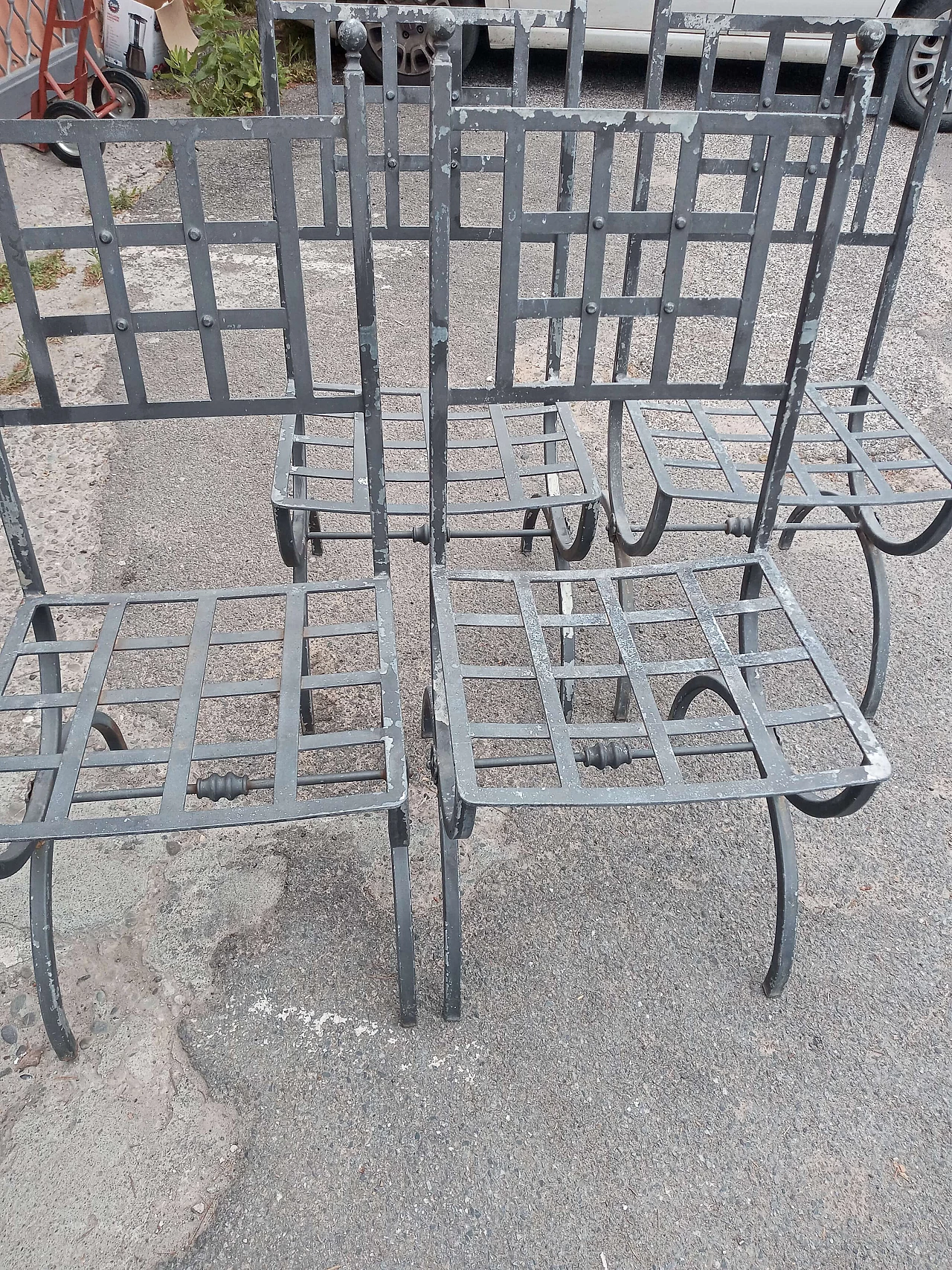 4 Iron chairs, 1980s 1