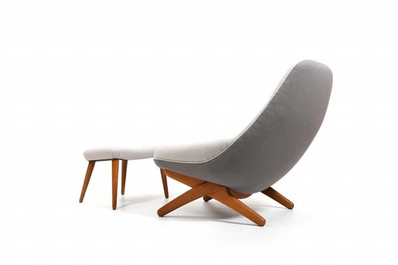 ML91 armchair with footstool by Illum Wikkelsø for A. Mikael Laursen, 1950s 3