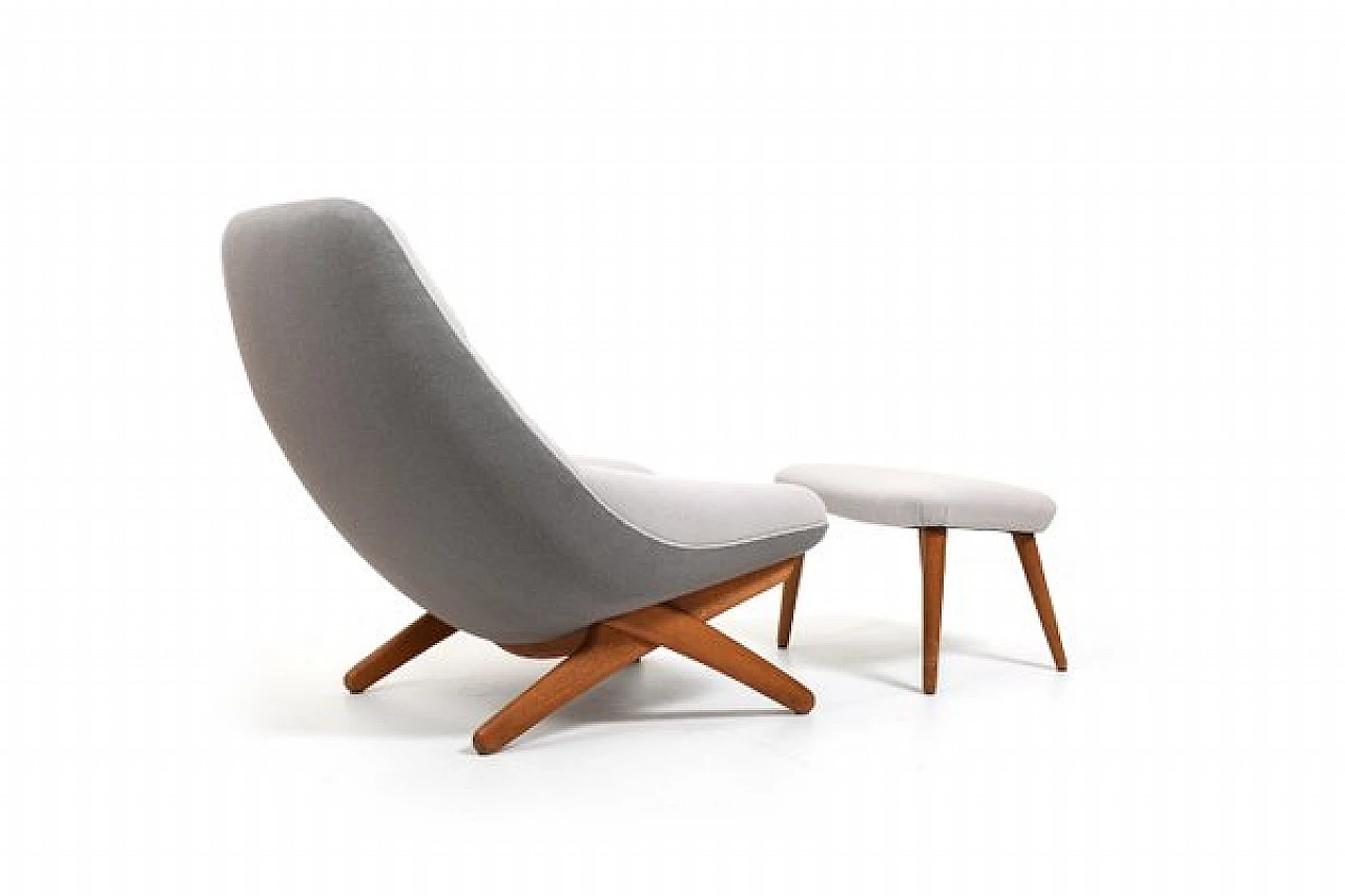 ML91 armchair with footstool by Illum Wikkelsø for A. Mikael Laursen, 1950s 5