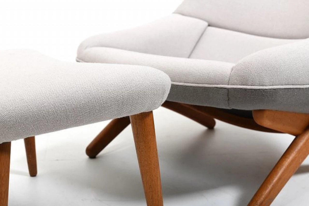 ML91 armchair with footstool by Illum Wikkelsø for A. Mikael Laursen, 1950s 7