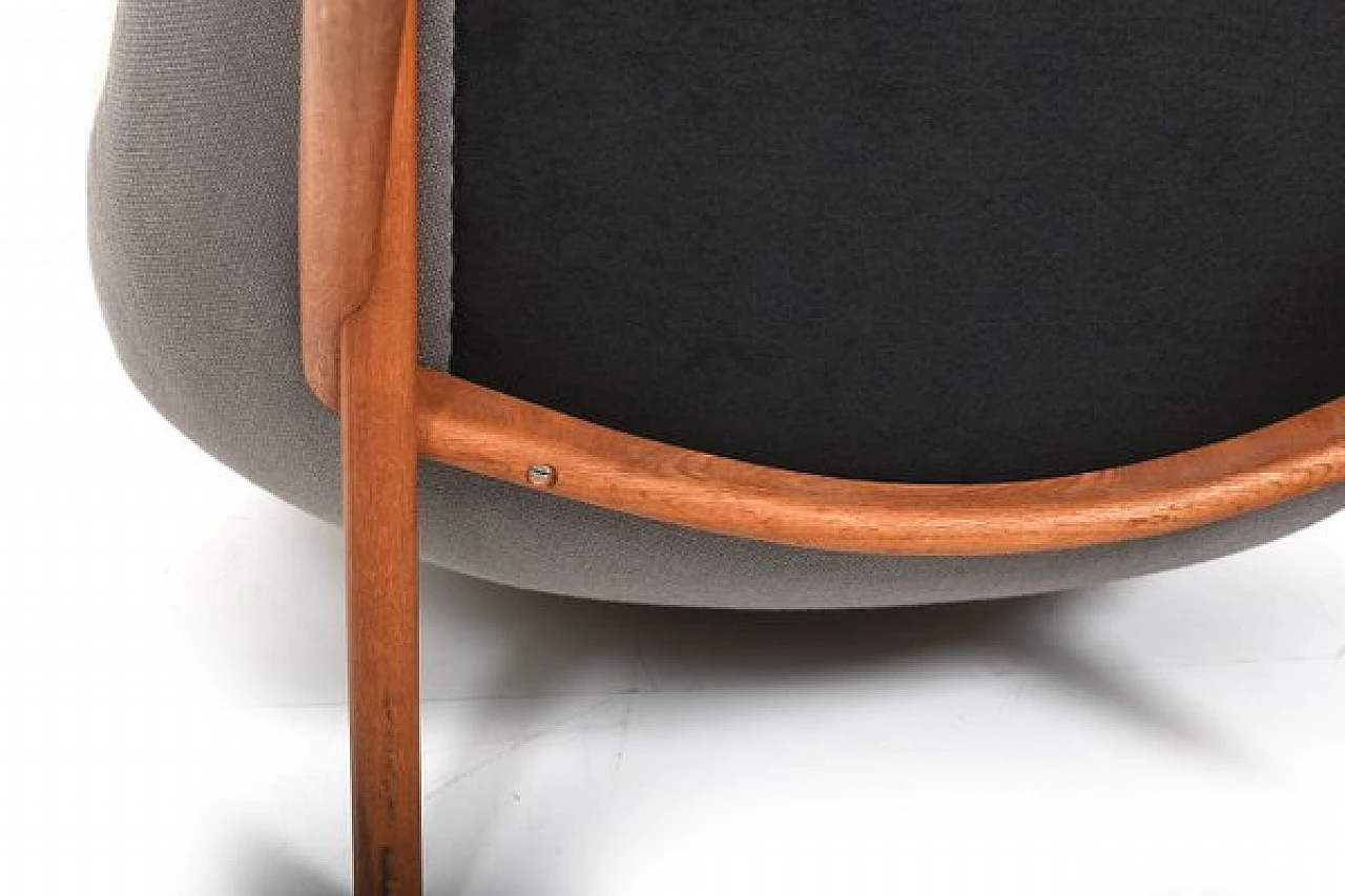 ML91 armchair with footstool by Illum Wikkelsø for A. Mikael Laursen, 1950s 13