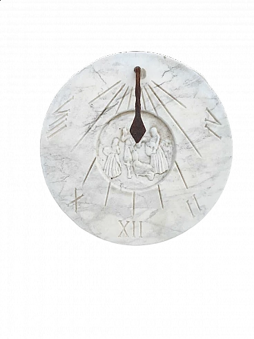 Carrara marble round sundial, 2000s