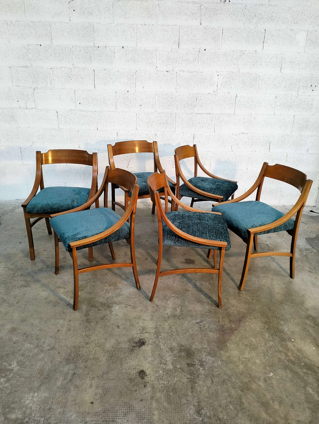 6 Sedie da pranzo in legno nello stile di Ico Parisi per Cassina, anni '70 6