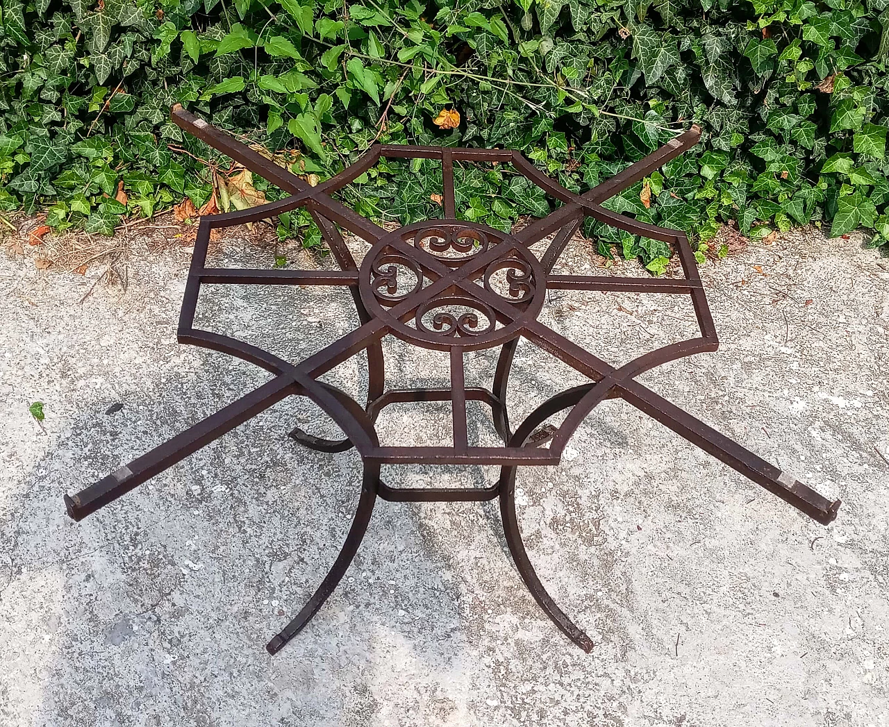 Wrought iron coffee table base, 1940s 5