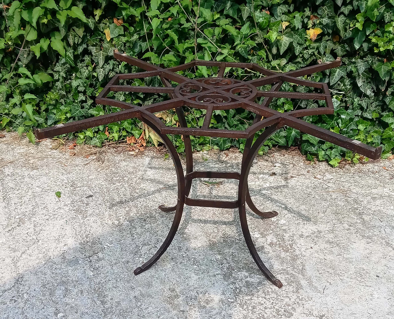Wrought iron coffee table base, 1940s 6
