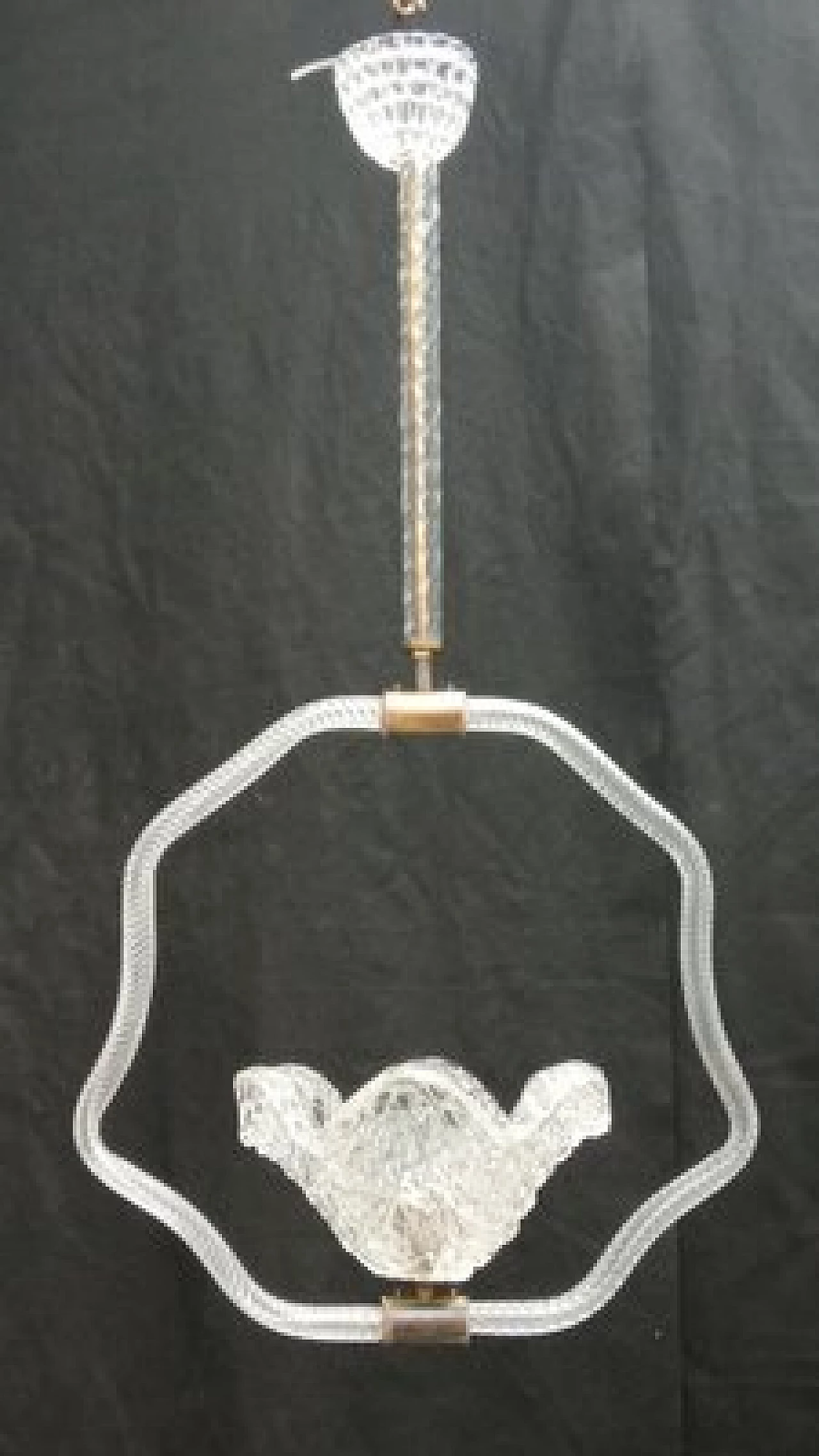 Murano glass hanging lamp by Barovier & Toso, 1940s 11
