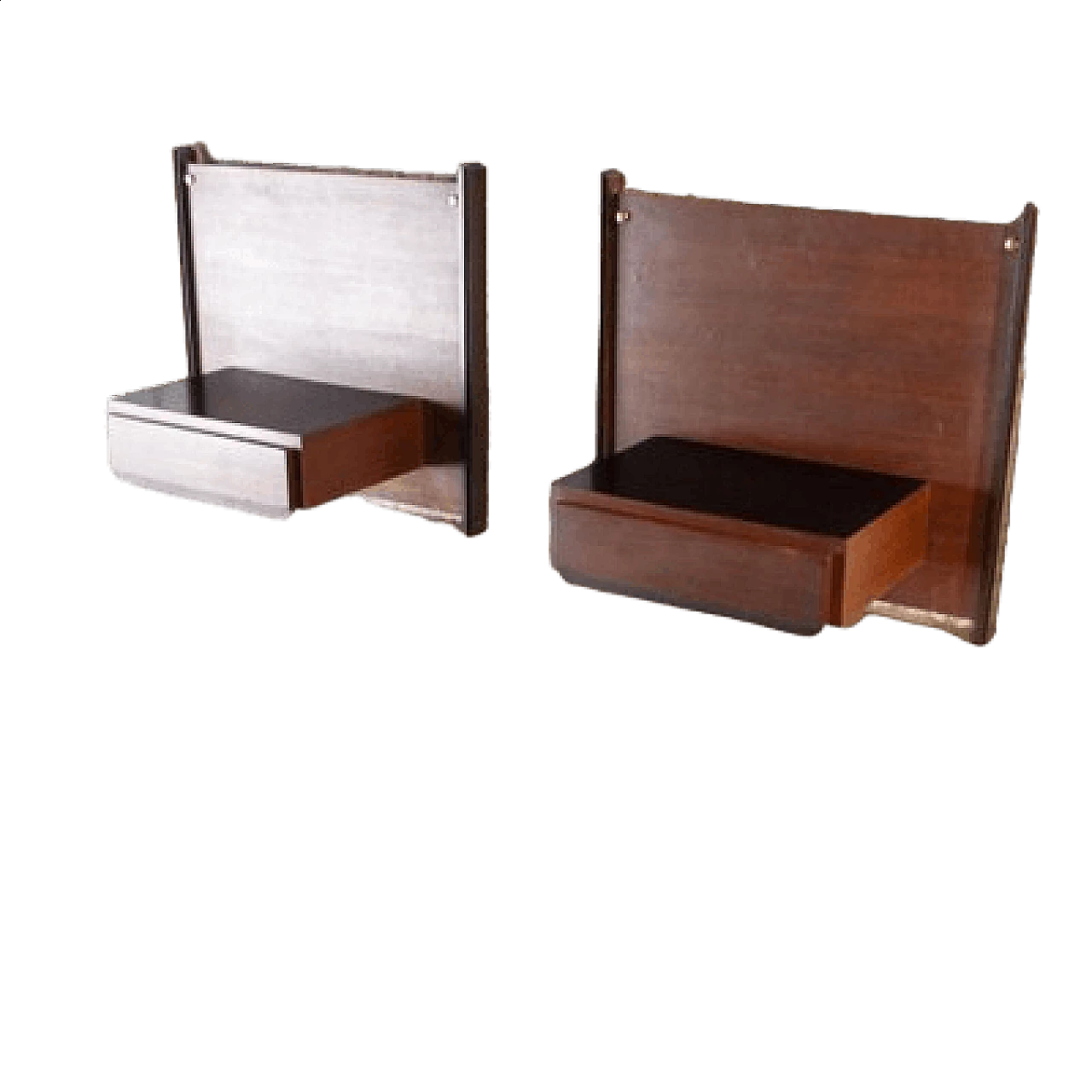 Pair of wall-mounted bedside tables with drawer attributed to Ico & Luisa Parisi, 1960s 10