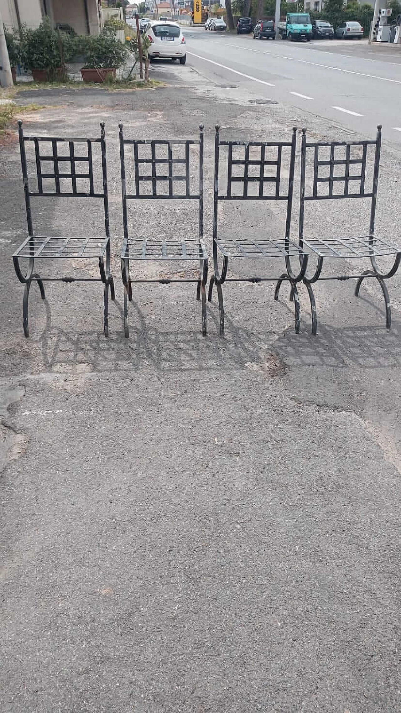 4 Iron chairs, 1980s 10