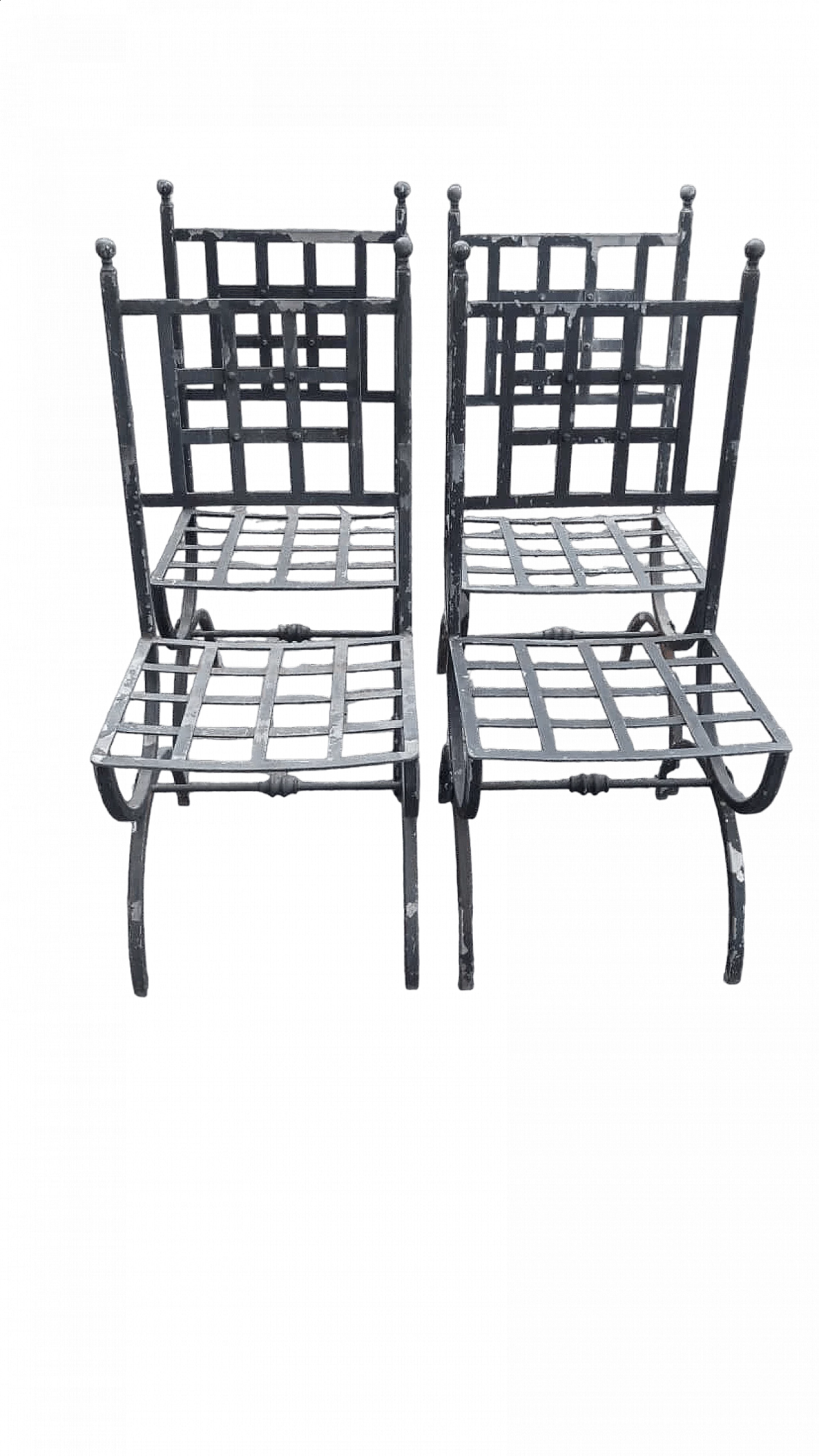 4 Iron chairs, 1980s 11