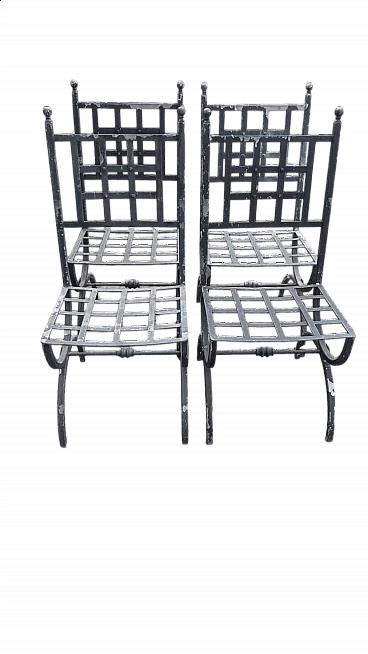 4 Iron chairs, 1980s