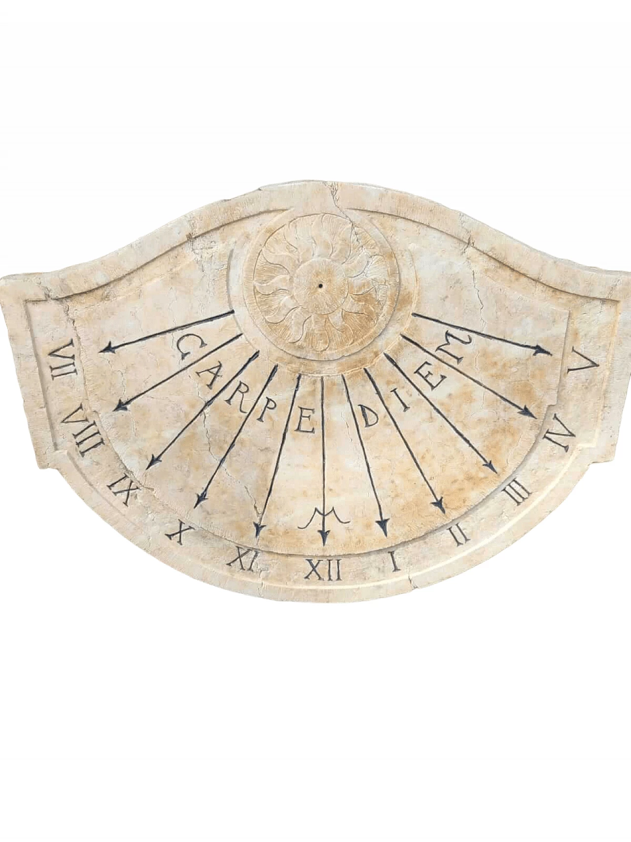 Yellow Nembro marble sundial, 2000s 4